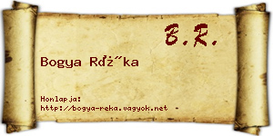 Bogya Réka névjegykártya